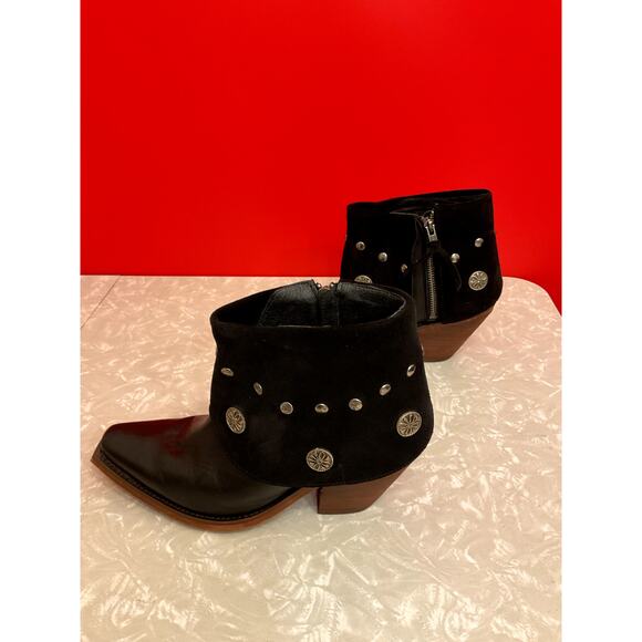 Reba by Justin Black Leather Ankle Boots, Women's Size 8.5B/EUR 39 - Picture 3 of 7